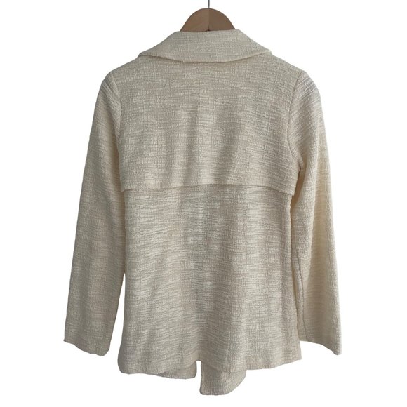 Size Small DR2 by Daniel Rainn CREME IVORY OPEN FRONT TEXTURED JACKET W/POCKETS‎ - Picture 8 of 8
